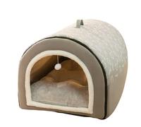Grand lit pour chien 2 en 1 igloo confortable avec coussin amovible pour un confort hivernal - Nid chaud pour chiot