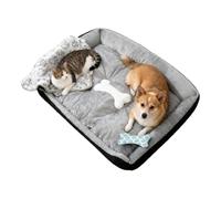 Grand Lit pour Chien | avec Couverture Apaisante pour Animaux,Lit pour Chien Âgé À Antidérapant | pour Petites Moyennes Grandes Races Intérieur Salon Balcon Maison Appartement Dormir Hiver