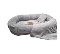 Grand lit pour chien, très grand pouf lavable pour un confort ultime, en fausse fourrure moelleuse et apaisante pour chiens de grande taille