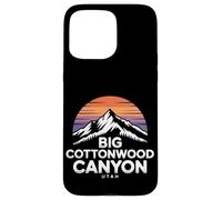 Grand Logo de Cottonwood Canyon, Utah, Coucher de Soleil sur la Montagne Wasatch Coque pour iPhone 15 Pro Max