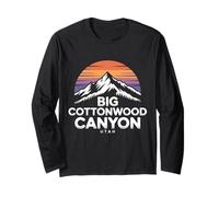 Grand Logo de Cottonwood Canyon, Utah, Coucher de Soleil sur la Montagne Wasatch Manche Longue
