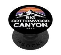 Grand Logo de Cottonwood Canyon, Utah, Coucher de Soleil sur la Montagne Wasatch PopSockets PopGrip Adhésif