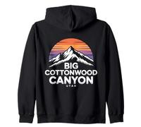 Grand Logo de Cottonwood Canyon, Utah, Coucher de Soleil sur la Montagne Wasatch Sweat à Capuche