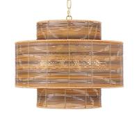 Grand lustre bohème en rotin à 6 lumières à 3 niveaux avec abat-jour tissé à la main réglable, lustre côtier en osier rustique pour cuisine, chambre à coucher, salle à manger, salon, foyer - 50 cm