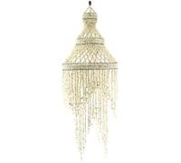 Grand lustre chandelier blanc en véritables coquillages cauris 100cm Blanc