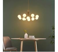 Grand lustre élégant laiton à 12 boules - Audrey