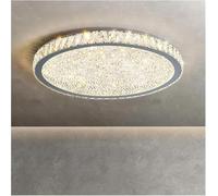 Grand Lustre en Cristal Suspendu, Lampe de Plafond de Luxe en Cristal, Ultra-Mince, Rond, LED, Chambre Moderne, Acier Inoxydable - Diamètre du luminaire 30 cm (diamètre 80 cm) (diamètre 80 cm)