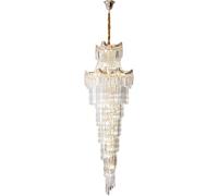 Grand Lustre en Cristal Suspendu, luminaire Suspendu, Villa Duplex, Grand Salon de Luxe, Lampe en Cristal, escalier, loft, Appartement, Ascenseur, étage Vide Entre (D68CM H210CM)(D62CM H180CM)