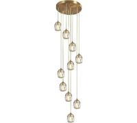 Grand Lustre en Cristal Suspendu, plafonnier LED Moderne de 150 cm de Long, Grande Boule en Cristal, luminaire pour escalier, Salon, hôtel, Couloir, 10 lumières (1)
