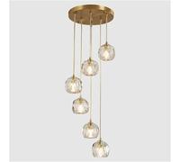 Grand Lustre en Cristal Suspendu, plafonnier LED Moderne de 150 cm de Long, Grande Boule en Cristal, luminaire pour escalier, Salon, hôtel, Couloir, 10 lumières (6