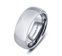 Grand Made 8 mm anneaux en acier tungstène personnalisés Hommes Femmes pour hommes et femmes Bague de mariage pour mariage Bague de mariage pour mariage Argent (60)
