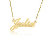 Grand Made Collier prénom en argent sterling 925 - Personnalisé avec votre propre nom, n’importe quel nom pour Femme Valentines Day Femme (Or 2, Argent)