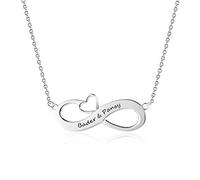 Grand Made Nom Nom personnalisé Collier avec Infini promis Collier Couple Relation Collier de Mariage Collier en Argent Sterling 925 pour Les Bijoux des Femmes Filles