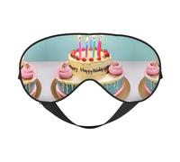 Grand masque de sommeil Happy Birthday - Bloque la lumière - Pour voyage, yoga, sieste - Sangle entièrement réglable