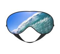 Grand masque de sommeil polyvalent avec impression HD vague de l'océan, masque de sommeil doux double face pour yoga, camping, sommeil doux
