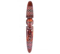 Grand masque en bois africain 100cm motif fumeur de pipe.