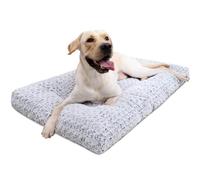 Grand matelas pour chien - En peluche super douce et durable - Antidérapant, facile à nettoyer - Lavable en machine - Fermeture éclair - Rose - 90 x 60 x 8 cm