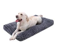 Grand matelas pour chien - En peluche super douce et durable - Antidérapant, facile à nettoyer - Lavable en machine - Fermeture éclair - Rose - 90 x 60 x 8 cm