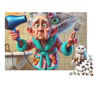 Grand-mère 1000 Pièces Sèche-Cheveux Puzzle Adulte Carton sans Odeur Anti-Stress Stimuler l'esprit pour Couples Livraison Rapide Édition Limitée 70x50cm/1000pcs