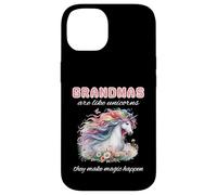 Grand-mère amoureuse des licornes fait opérer la magie avec un joli bojo floral Coque pour iPhone 14