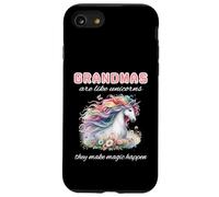 Grand-mère amoureuse des licornes fait opérer la magie avec un joli bojo floral Coque pour iPhone SE (2020) / 7 / 8