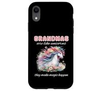 Grand-mère amoureuse des licornes fait opérer la magie avec un joli bojo floral Coque pour iPhone XR