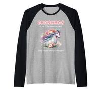 Grand-mère amoureuse des licornes fait opérer la magie avec un joli bojo floral Manche Raglan