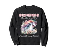 Grand-mère amoureuse des licornes fait opérer la magie avec un joli bojo floral Sweatshirt
