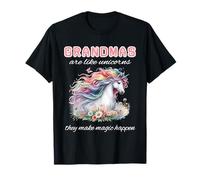 Grand-mère amoureuse des licornes fait opérer la magie avec un joli bojo floral T-Shirt