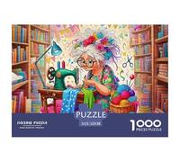 Grand Mère Atelier de Couture Puzzle 1000 Pièces Papier pour Adultes Scène Créative Puzzle en Famille 52x38cm/1000pcs
