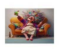 Grand-mère Canapé Fleurs Puzzle, 1000 Pièces Jeu Intérieur Adulte | 38x26cm Carton, Exercice Mental, Ajustement Précis, Amateurs D'art, Réduction Du Stress