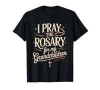 Grand-Mère Catholique Prier Chapelet Petits-Enfants Praying T-Shirt