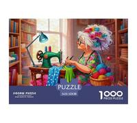 Grand mère Couture Puzzle pour Adultes Puzzle 1000 Pièces Atelier de Couture Puzzle en Famille Décoration Détente 52x38cm/1000pcs