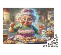 Grand-mère Cuisine Boulangerie Puzzle 1000 Pièces Puzzle pour Adultes Préparation Biscuits Loisirs Famille Papier 70x50cm/1000pcs