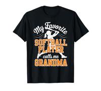 Grand-mère de Softball, ma Petite-Fille de Softball préférée, Orange T-Shirt