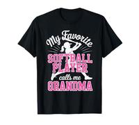 Grand-mère de Softball, ma Petite-Fille de Softball préférée, Rose Vif T-Shirt