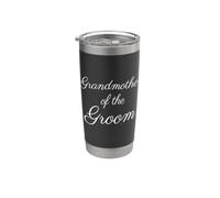 Grand-mère du marié, Mariage et mariage, White Script Gobelet isotherme en acier inoxydable double paroi