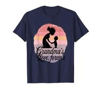 Grand-Mère Enfant Lien Cœur Vintage Soleil Couchant T-Shirt