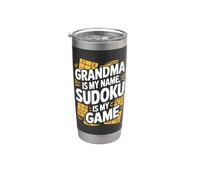 Grand-mère est mon nom Le Sudoku est mon jeu Gobelet isotherme en acier inoxydable double paroi