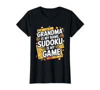 Grand-mère est Mon nom Le Sudoku est Mon Jeu T-Shirt Graphique avec Valeur, Femme, Noir, S