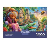 Grand-mère et Crocodile Jigsaw Puzzle Jeu De Décompression 1000 Pièces Cène Chaude au Bord du lac Puzzle Art Déco Idées Cadeaux pour Adultes Et Enfants À Partir De 12 Ans 52x38cm/1000pcs