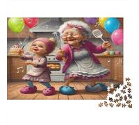 Grand-mère et Enfant Cuisiner Puzzle 1000 Pieces Cadeau Unique intéressant Jeu Éducatif Challenge Toy À De Qualité Supérieure Peinture Art pour Adultes Et Enfants 70x50cm/1000pcs