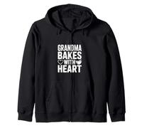 Grand-mère Fait Cuire avec Un cœur, Une Jolie Grand-mère au Four Sweat à Capuche