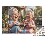 Grand-mère Meilleurs amisPuzzle 1000 Pièces Complet Jardin du thé de l'après-midi pour Famille Relaxation Mentale Amusement par Temps De Pluie Qualité Premium 52x38cm/1000pcs
