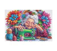 Grand-mère Tenant Un Chat 1000 Pieces Casse-tête Expert Confirmé en Carton Épais Rigide Compagnon Animal de Compagnie Mignon Très Difficile Niveau Expert Motif Complexe Cadeau Anniversaire Premium 10