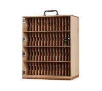 Grand meuble de rangement en bois transparent pour téléphone portable avec serrures, support de téléphone portable haute capacité, parfait pour la maison et le bureau, couleur unie, 60 étages