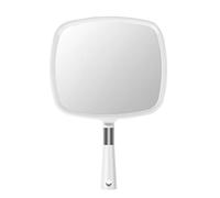 Grand miroir à main avec poignée à suspendre Motif flocons de neige Blanc