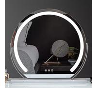 Grand miroir de maquillage rechargeable à intensité variable avec écran tactile, 62 cm x 58 cm, parfait pour coiffeuse et chambre à coucher, luminosité réglable, design moderne