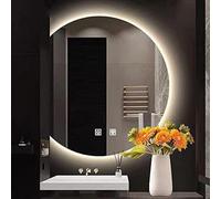 Grand Miroir De Salle De Bain à LED 50, 59, 70, 80 Et 90 Cm, Température Réglable en 3 Couleurs, éclairage Antibuée Et à Intensité Variable, Fixation Murale, Mi, Left, 90cm/35.5in