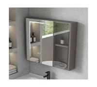 Grand miroir de salle de bain étanche multifonction à suspendre avec miroir haute résolution (65 x 65 cm) résistant à l'humidité, idéal pour niquer et améliorer votre espace
